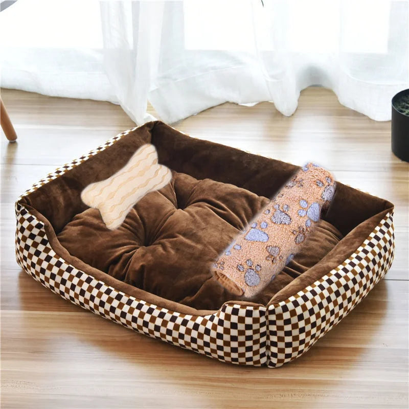 Winter Warm Large Dog Sofa Bed Dog Kneel Cat Mats House Cushion Pet Dog Bed Dog House Soft Nest Dog Baskets Bed For Cat Puppy