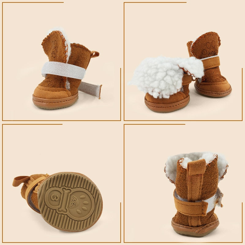 Pet's Plush Winter Socks 4 Pcs Set