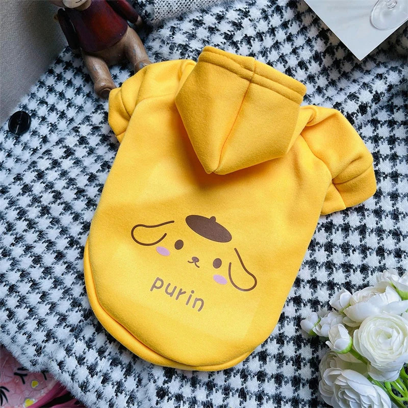 New Sanrio MyMelody Cinnamoroll Kuromi Pet Clothes Kawaii Anime Autumn and Winter Cat and Dog Anti Shedding Plush Pet Vest Gift