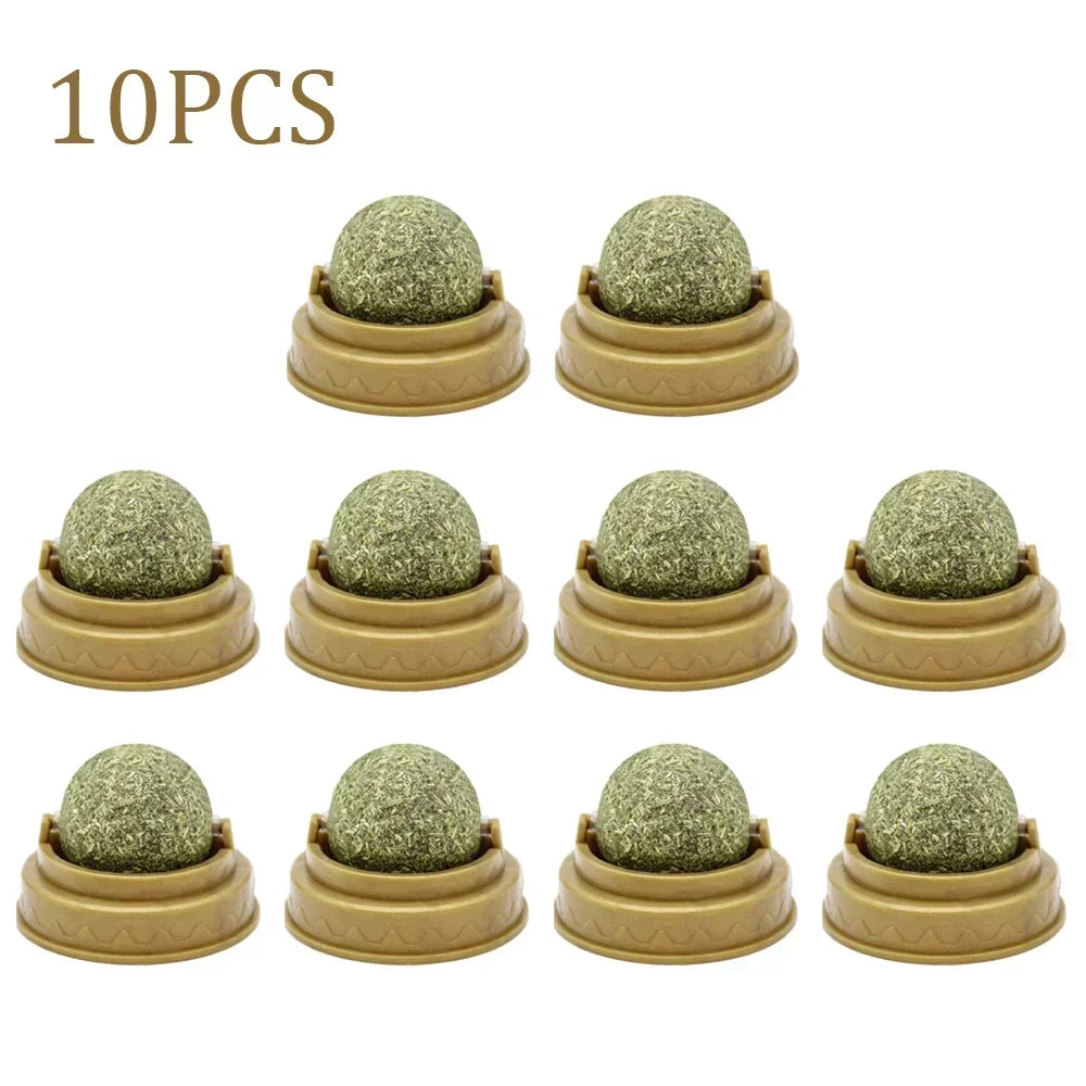 1-10PC Pet Catnip Toys Edible Catnip Ball Safety Healthy Cat Mint Cats Chasing Game Toy Products Clean Teeth The Stomach Catmint