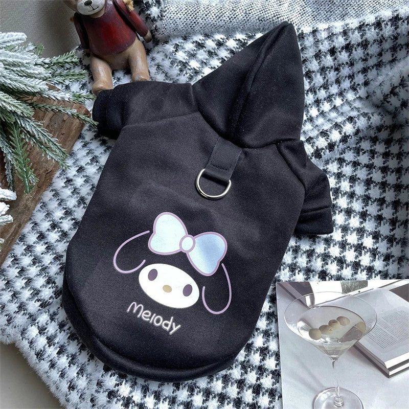 New Sanrio MyMelody Cinnamoroll Kuromi Pet Clothes Kawaii Anime Autumn and Winter Cat and Dog Anti Shedding Plush Pet Vest Gift