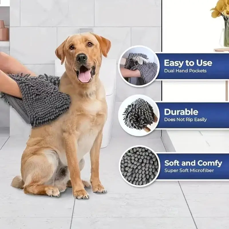 Super Absorbent Pet Bath Towel Quick-drying Water Uptake Cat Dog Towels Soft Bath Robe Dry Pet Cleaning Washcloth Accessories