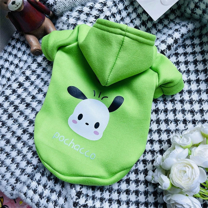 New Sanrio MyMelody Cinnamoroll Kuromi Pet Clothes Kawaii Anime Autumn and Winter Cat and Dog Anti Shedding Plush Pet Vest Gift