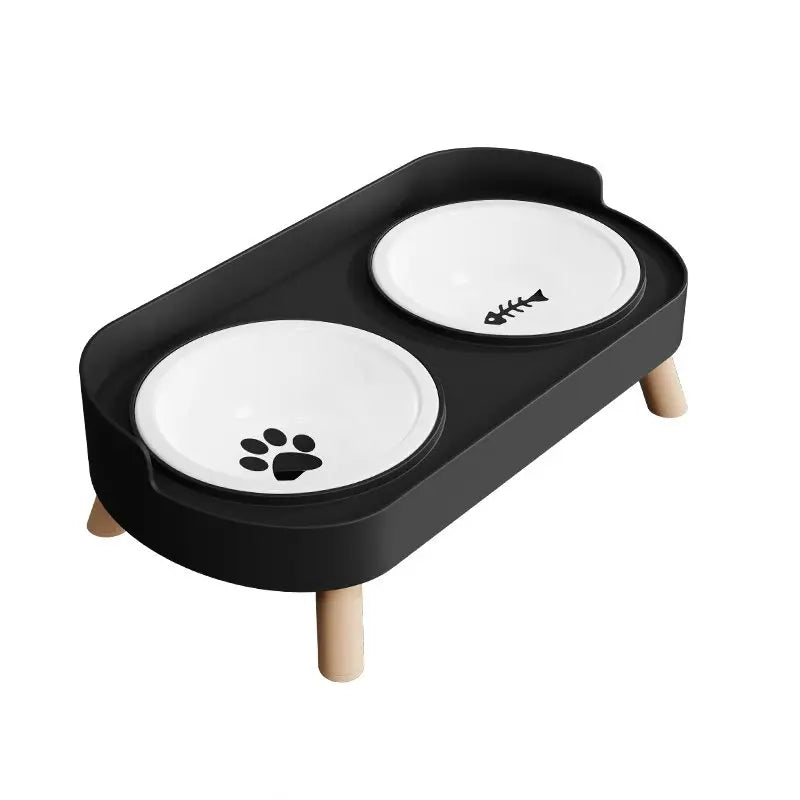 A Colorful Dopamine Pet Double Bowl Fashion Feeding Large Capacity Stainless Steel Dog Bowl Drinking Water Neck Cat Double Bowl