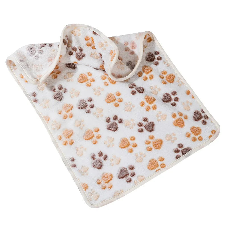 Soft Fluffy High Quality multicolor Pet Blanket Cute Dog Paw Print Blanket Pet Mat Warm and Comfortable Blanket for Cat Dogs