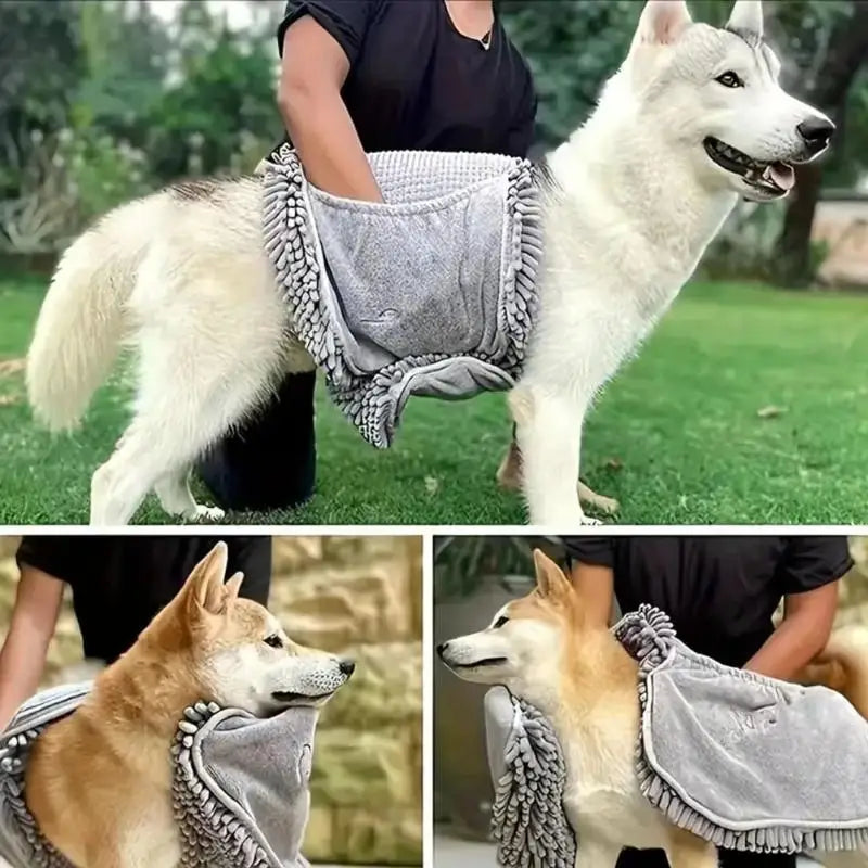 Super Absorbent Pet Bath Towel Quick-drying Water Uptake Cat Dog Towels Soft Bath Robe Dry Pet Cleaning Washcloth Accessories