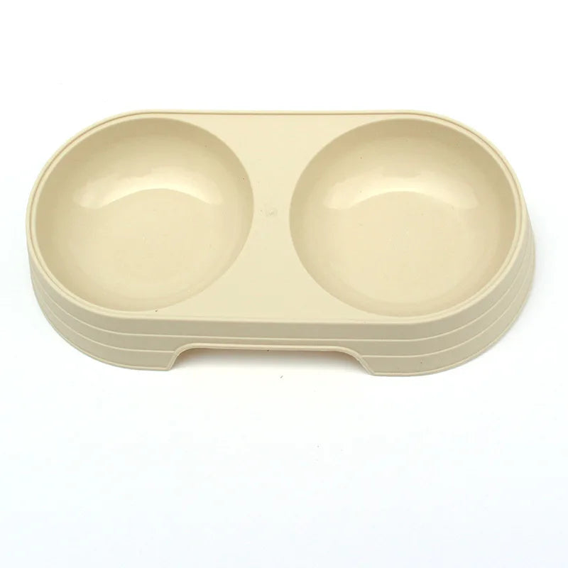 Wheat Straw Pet Double Bowl Dog Bowl Cat Dog Drink Water and Eat Dual-use Rice Bowl Pet Supplies Cats Feeder Pets Items