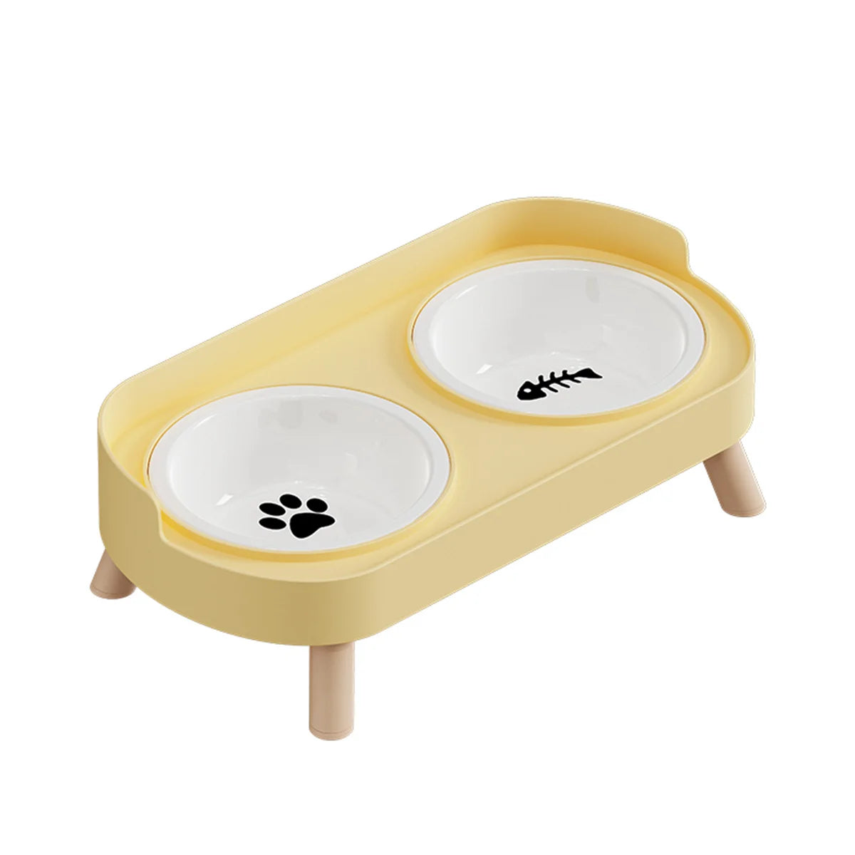 A Colorful Dopamine Pet Double Bowl Fashion Feeding Large Capacity Stainless Steel Dog Bowl Drinking Water Neck Cat Double Bowl