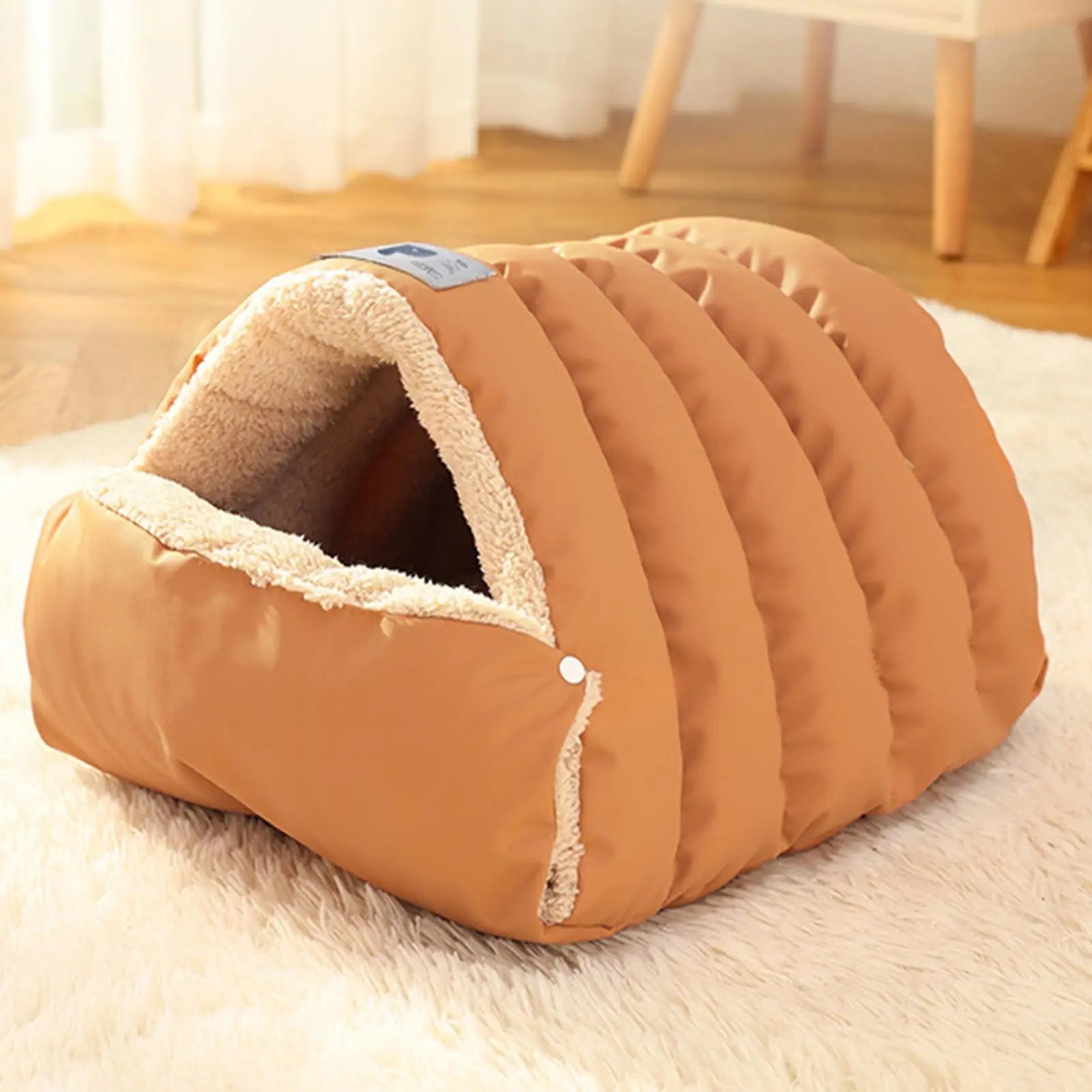 Cat Bed Cave Soft Semi-Enclosed House Comfortable Pet Cave Sack For Kitten Doggy Sleeping Home Travel Living Room Bedroom Floor