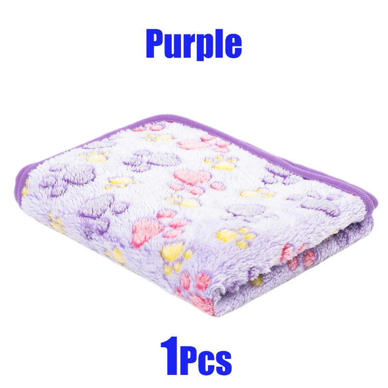 New Pet Blanket Cute Dog Paw Pattern Soft Fluffy Pet Mat High Quality Flannel Warm Comfortable Cartoon Blanket for Cat Dogs Gift