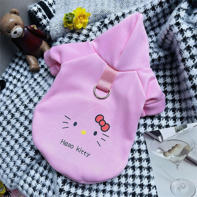 New Sanrio MyMelody Cinnamoroll Kuromi Pet Clothes Kawaii Anime Autumn and Winter Cat and Dog Anti Shedding Plush Pet Vest Gift