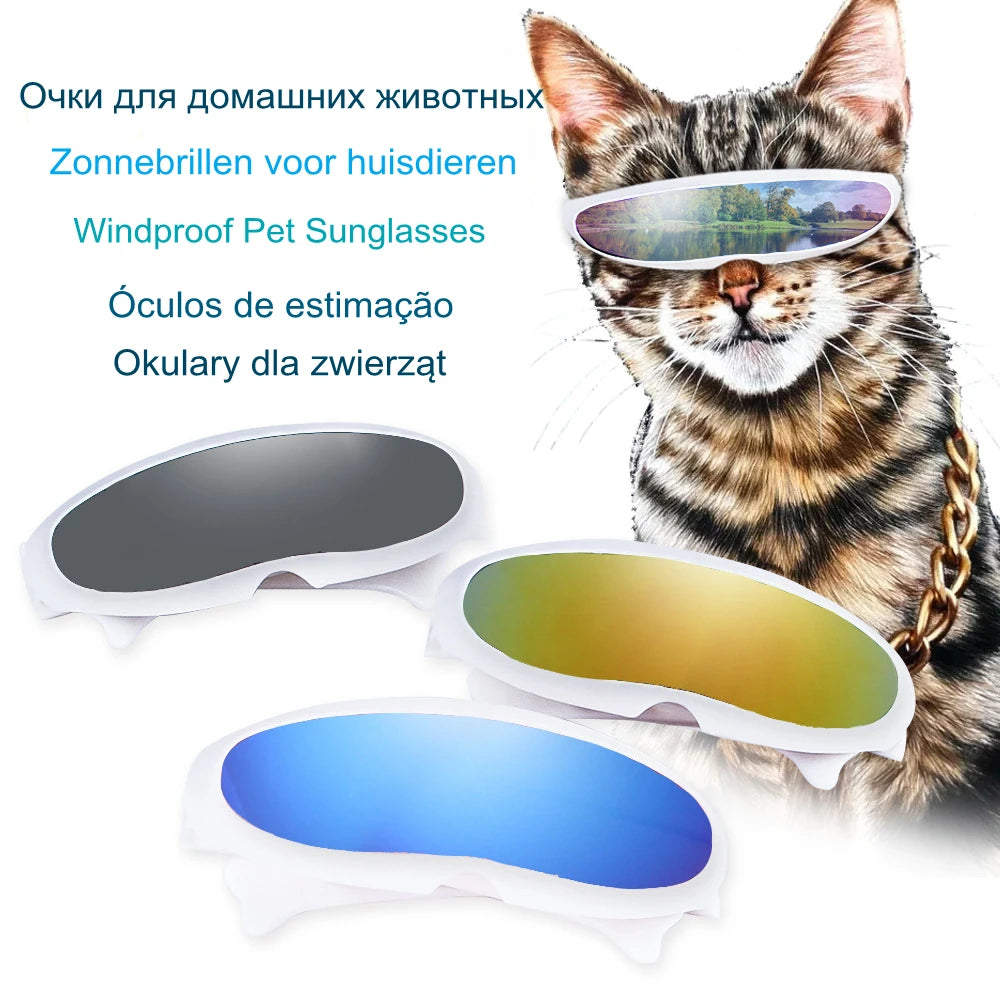 Lovely Windproof Pets Cat Sunglasses Future World Style Goggles Reflective Lens Unique Products for Cats Dog Accessories Items