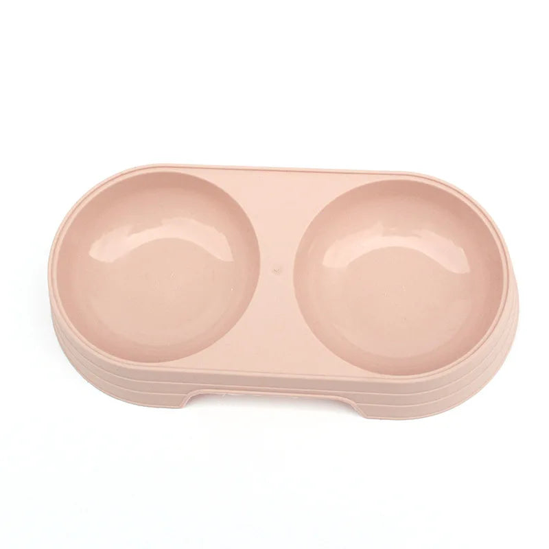 Wheat Straw Pet Double Bowl Dog Bowl Cat Dog Drink Water and Eat Dual-use Rice Bowl Pet Supplies Cats Feeder Pets Items