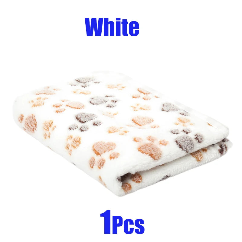 New Pet Blanket Cute Dog Paw Pattern Soft Fluffy Pet Mat High Quality Flannel Warm Comfortable Cartoon Blanket for Cat Dogs Gift