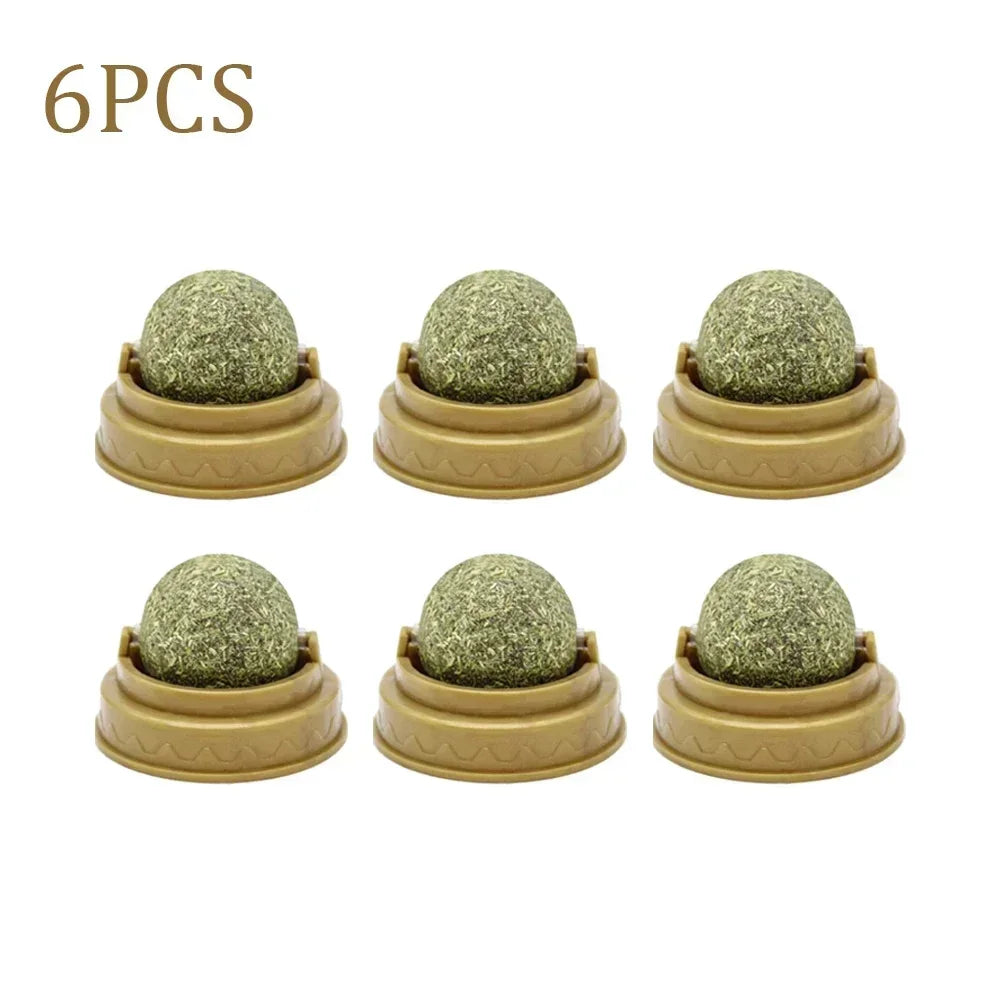 1-10PC Pet Catnip Toys Edible Catnip Ball Safety Healthy Cat Mint Cats Chasing Game Toy Products Clean Teeth The Stomach Catmint