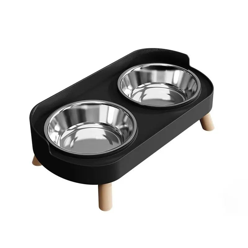 A Colorful Dopamine Pet Double Bowl Fashion Feeding Large Capacity Stainless Steel Dog Bowl Drinking Water Neck Cat Double Bowl